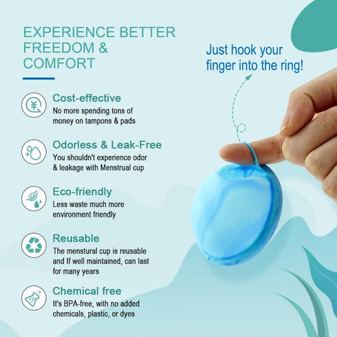 Mascoto Set, Pack 2 12-Hour Reusable Menstrual Disc of Soft Medical-Grade Silicone, Leak-Resistant Design, Easy Removal