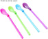 Set of 40 Hard Plastic Spoon Straws 9 Inch Detachable Kitchen Utensil for Coffee (4 Colors)