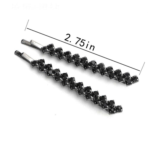 WHITEBRIDGE 8pcs Crystal Rhinestone Hair Pins, Four Kinds of Color for Women & Girls