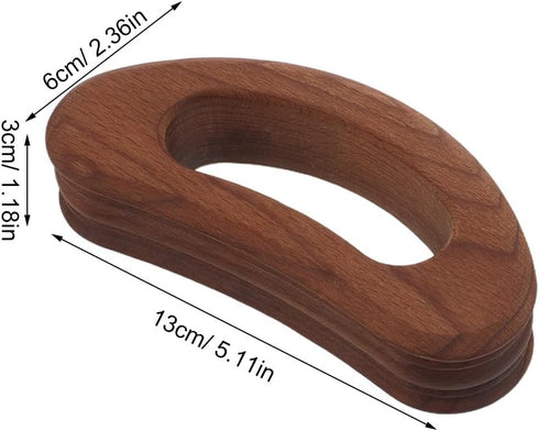 HONITANO 2pcs Wooden Cellulite Massager: Body Gua Sha Board - Handheld Muscle Scraper with Deep Groove - Massage Tool