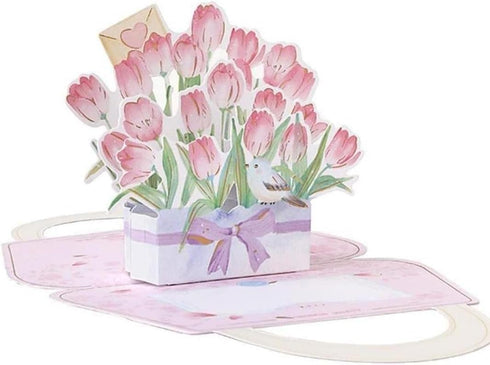 Zhuluck Pink 3D Mother'S Day Up Cards Anniversary Up Cards Gift For Birthday