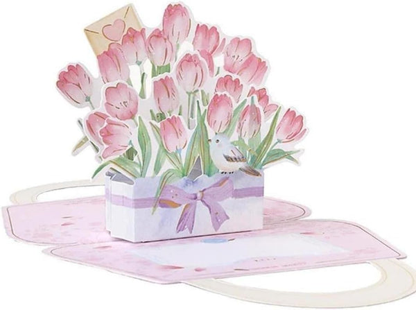 Zhuluck Pink 3D Mother'S Day Up Cards Anniversary Up Cards Gift For Birthday