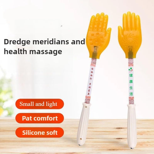 Pai Sha Board Multi-Function Pai Sha Board Silicone Five-Finger Meridian patting Small Yellow Hand Silicone Massage