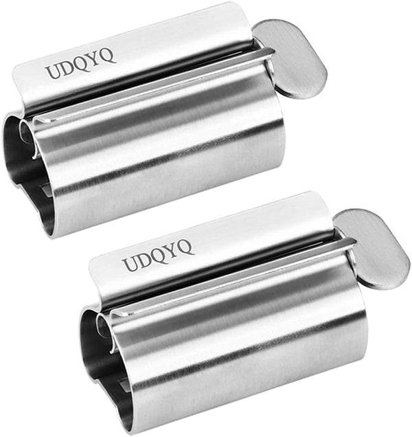 Metal Toothpaste Squeezer - UDQYQ Stainless Steel Tube Wringer, Toothpaste Holder Stand in Silver