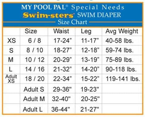 My Pool Pal Adult & Special Need Swimsters Resuable Swim Diaper (Adult Small, Grey)