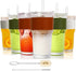 HYLEBOR 20 oz Ribbed Glass Tumblers with Lids and Glass Straws 6-Piece Glassware