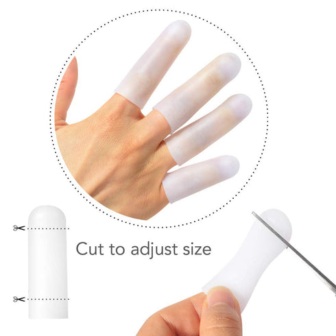 Silicone Finger Protectors for Man, 10 Pack Gel Finger Cots & Protector for Relief from Pain of Cracked Arthritis