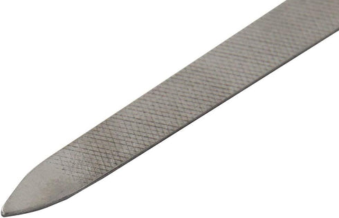 Yeshan Stainless Steel Triple-Cut Long Nail File with Nail Cleaner Tip, 5.5 Inch, Pack of 2