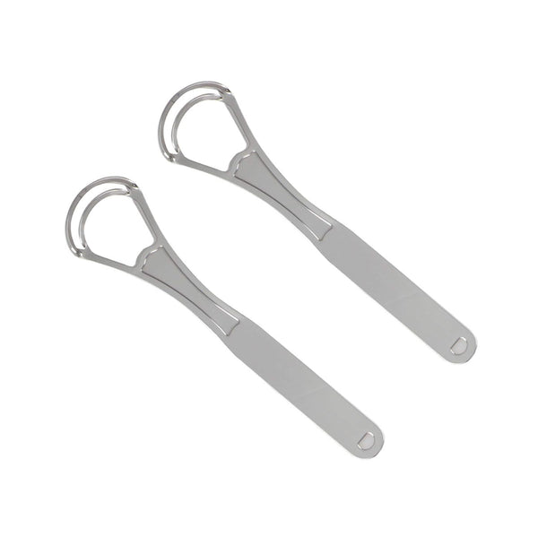 2PCS Wide-head Double Blades Tongue Cleaners Scrapers, Platinum Color