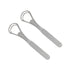 2PCS Wide-head Double Blades Tongue Cleaners Scrapers, Platinum Color