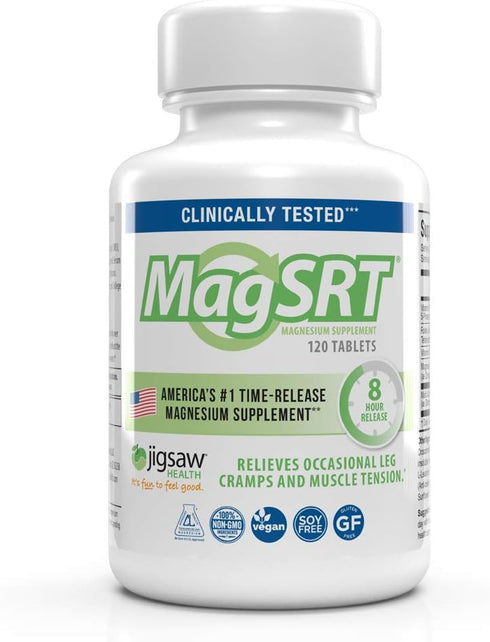Jigsaw Health MAG SRT - Magnesium Supplement with Vitamin B6, Folate & B12, 120 Tablets