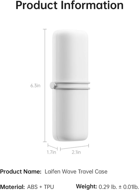 Laifen Wave Electric Toothbrush Travel Case (White), Lightweight, Hygienic, Easy-to-Clean, Compatible Only Wave Pro