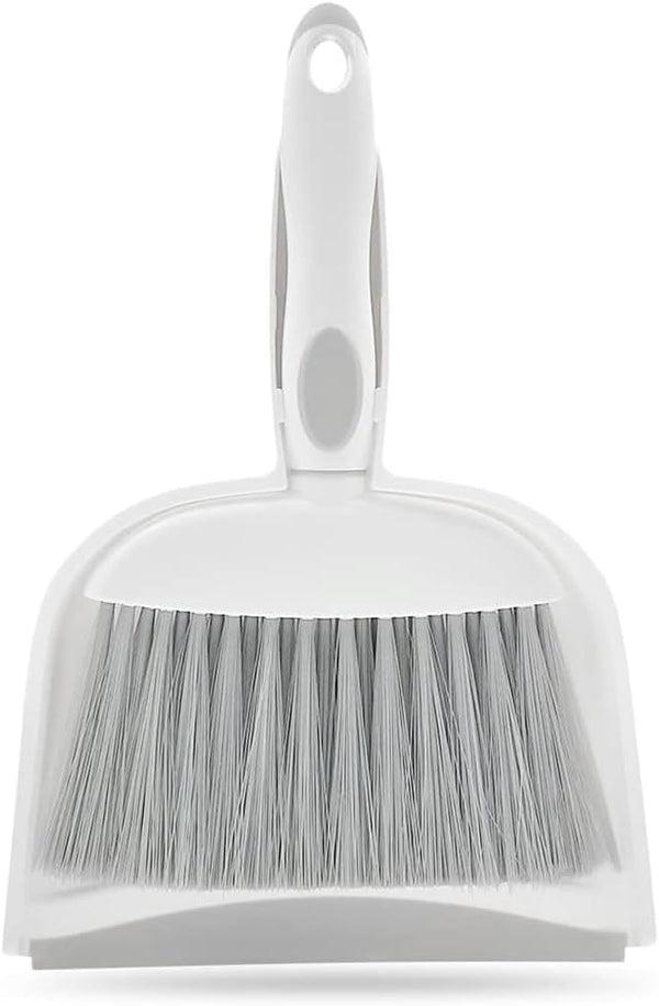 Mini Dustpan and Brush Set, Small Broom and Dustpan Set for Desk, Table, Home, Kitchen Necessities (Gray)
