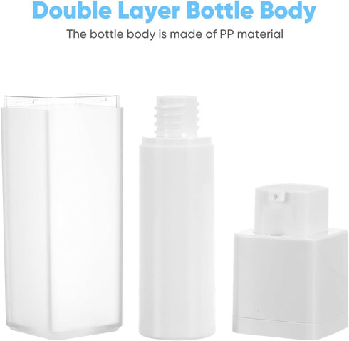 minkissy Lotion Cream Pump Container Airless Skincare Bottles 15ml, 30ml, 50ml Refillable Cosmetic Dispenser