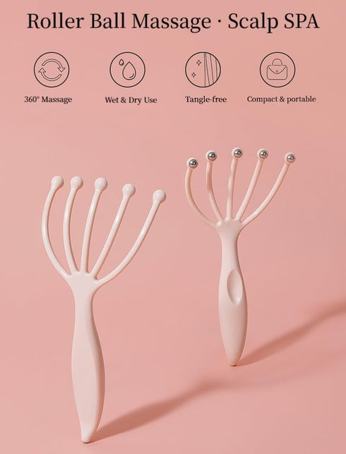 Inoostar Set Scalp Massager & Gua Sha Tool - Manual Head Massager, Massage Comb for Relaxation & Stress Relief (Grey