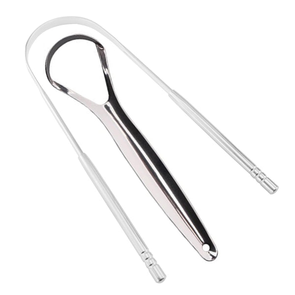 Stainless Steel Tongue Scraper, Semicircle Cleaner for Adults, Reduces Bad Breath, Oral Care Tool