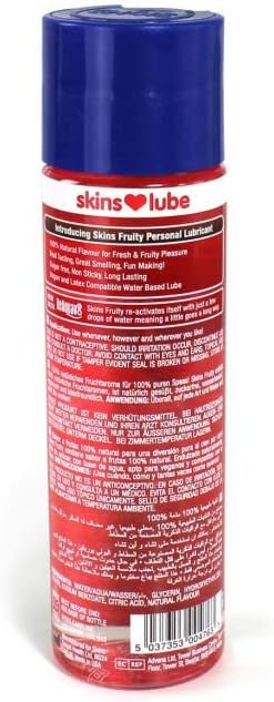 Reaquav8 4.4 Oz (130ml) Skins Watermelon Flavoured Water Based Condom Compatible Lubricant with Technology Fl