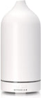 White Stone Essential Oil Diffuser Ceramic Aromatherapy Diffuser with Ultrasonic Mist, LED