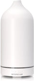 White Stone Essential Oil Diffuser Ceramic Aromatherapy Diffuser with Ultrasonic Mist, LED