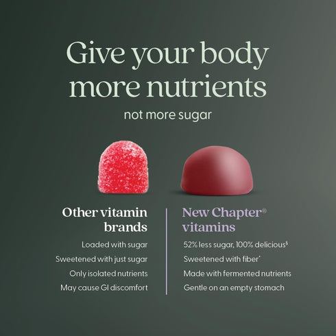 New Chapter 50+ Gummies 52% Gummy 90 Womens Multivitamin Less Sugar, Womens Healthy Aging Vitamins with Vitamin C, B
