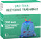 Tall Kitchen Recycling Trash Bags, 13 Gallon, Leakproof, Super Strong, Unscented, 200 Count