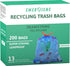 Tall Kitchen Recycling Trash Bags, 13 Gallon, Leakproof, Super Strong, Unscented, 200 Count
