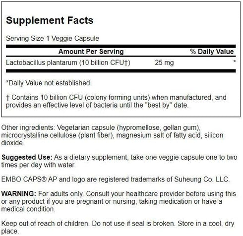 Swanson L. Plantarum - Digestive Supplement Promoting Gastrointestinal Balance & Bowel Regularity - Natural Formula to Help Reduce Bloating - (30 Veggie Capsules)