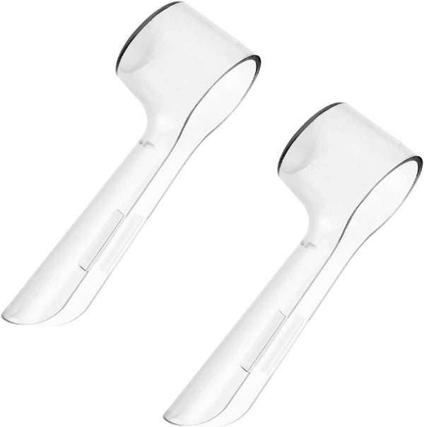 2 Pack Toothbrush Head Covers, Compatible with Oral B Electric Toothbrush Round Heads (White)