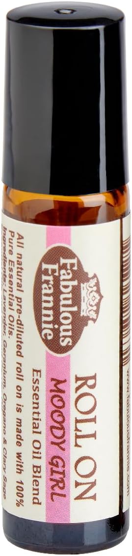 Fabulous Frannie Moody Girl Pre-diluted Essential Oil Blend Roll On, 10 ml with Geranium, Lavender, Oregano