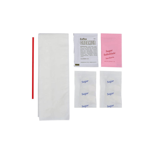 WNA 612239 6-Piece Coffee Condiment Kit, 17" Width x 12" Length 1-Ply Napkin