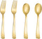 N9R 100 Pieces Gold Plastic Silverware Set, 50 Gold Spoons and 50 Forks for Parties, Catering, Weddings