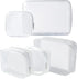 5 Pack Clear Plastic Zippered Toiletry Carry Pouch, TSA Approved Cosmetic Makeup Bag for Vacation and Organizing