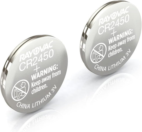 Rayovac CR2450 3V Batteries, 3 Volt Battery Lithium Coin, 2 Count