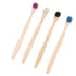 Scraper Bamboo Brush for Adults, Oral Deep Cleaning Toothbrush, 4pcs (White Blue Black Violet)