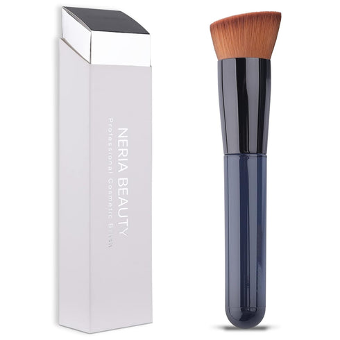 Foundation Brush, Flat Top Kabuki Brush for Liquid Makeup, Cream, Powder, Travel Size Face Foundation Blending Brushes