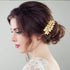 inSowni 36 Pack Gold Flower Leaf Bridal Wedding Hair Side Combs, U-shaped Pearl Hair Pins, Rhinestone Hair Clips