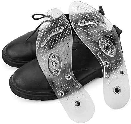 Oumers 3 Pairs Acupressure Magnetic Massage Insoles - Transparent Foot Therapy Reflexology Shoe Insoles (US M:8-11