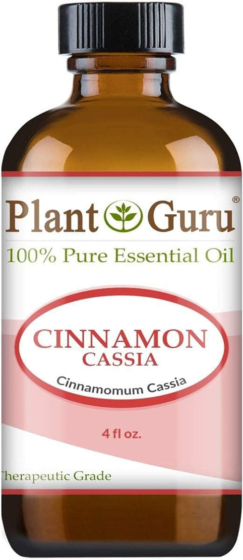 Plant Guru Cinnamon Cassia Essential Oil - 4 oz 100% Pure Undiluted Therapeutic Grade