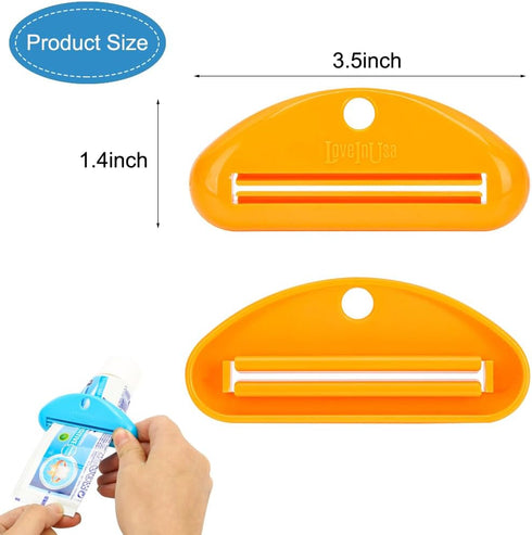 LoveInUsa Toothpaste Tube Squeezer Dispenser, 4 Pack Hanging Clips Holder Rolling Squeezer