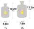 TIANYIA Reusable Unique Hot Water Bottle with Soft Cover, Leak Proof Hot Water Bag for Hand & Feet Warmer for Kids, Men