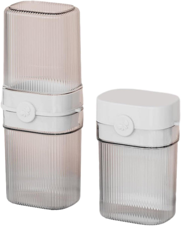 JENPECH Mouthwash Cup, Portable Toothbrush Toothpaste Holder with Leak-Proof Sealing Cover All-in-one Travel