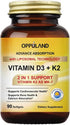 Vitamin D3 + K2 with LIPOSOMAL Technology, 5000iu of Vitamin D3 & 100mcg of Vitamin K2, 90 Softgels