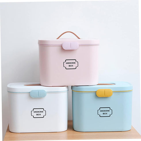 Portable First Aid Medicine Storage Organizer with Handle