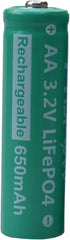 AA 3.2V LiFePo4 650mAh Solar Battery, AA 3.2V Lithium Iron Phosphate Rechargeable Battery for Garden Solar Light- (6-Pack)