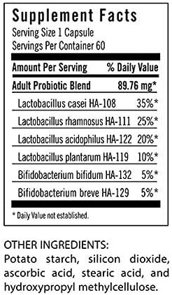 Flora Adult's Probiotic - 60 Capsules - Vegetarian Daily Probiotic for Gut & Digestive Health - 17 Billion CFU - Keep