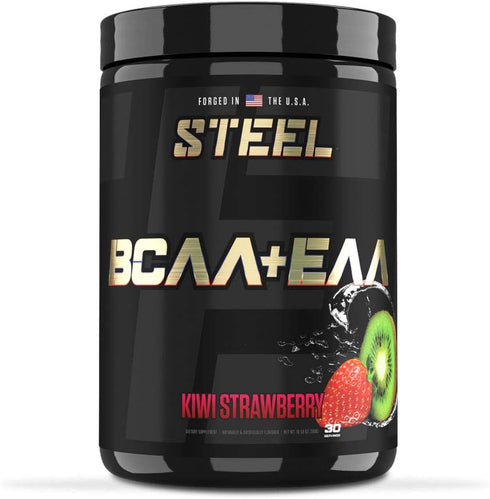 Steel Supplements High Performance BCAA EAA Powder, Promotes Lean Muscle Growth, 30 Servings, Kiwi Strawberry