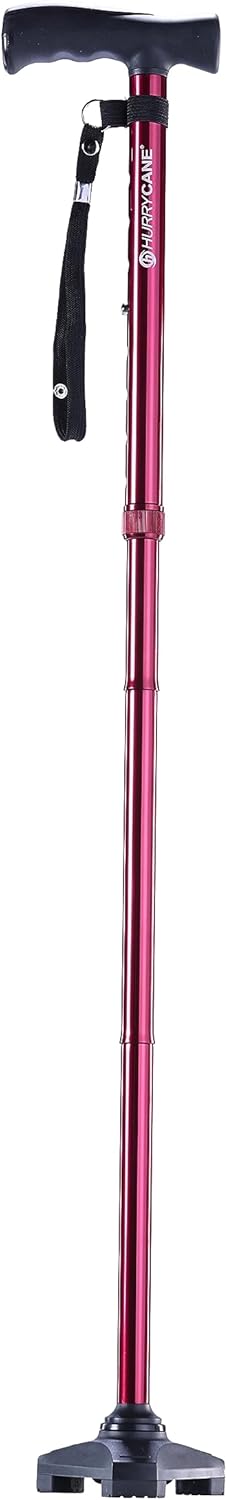 HurryCane Freedom Edition Walking Cane, Foldable with T Handle