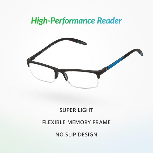 SAV Sportex AR4150 Reading Glasses, Flexible, Durable, Ultra-Lightweight Readers for Men and Women