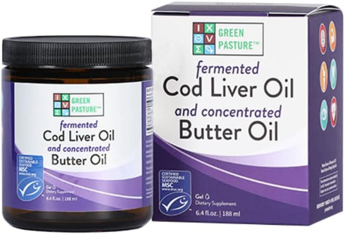 Green Pasture Butter Oil/Fermented Cod Liver Oil Blended Gel - 6.4 oz, Vitamin A & D, EPA, DHA, Omega Fatty Acids