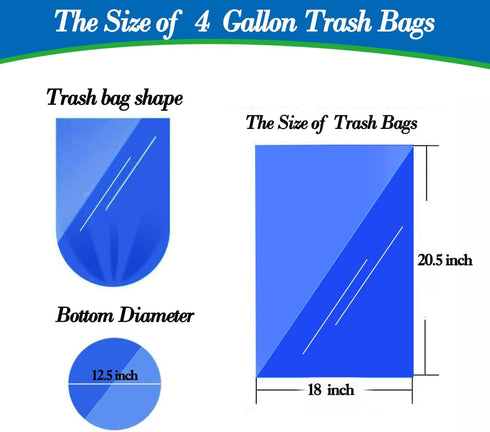 Hommaly 4 Gallon Small Trash Bags, 350 Count, Strong, Leakproof, Multicolor, 18 x 20.5 in